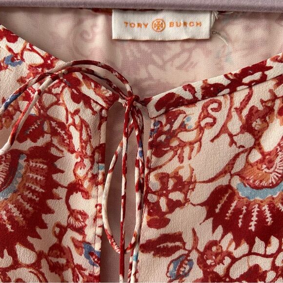 Tory Burch Red and White Floral Blouse - Picture 2 of 13